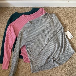 NWT soft waffle knit tees Sz L 10/12